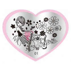 Matrita de Unghii din metal inima 7,1x5,6cm Heart 01